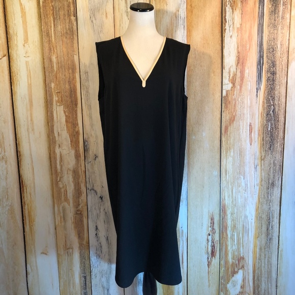 Coach Black Vachetta Sleeveless Shift Dress L NWT! - Picture 2 of 6
